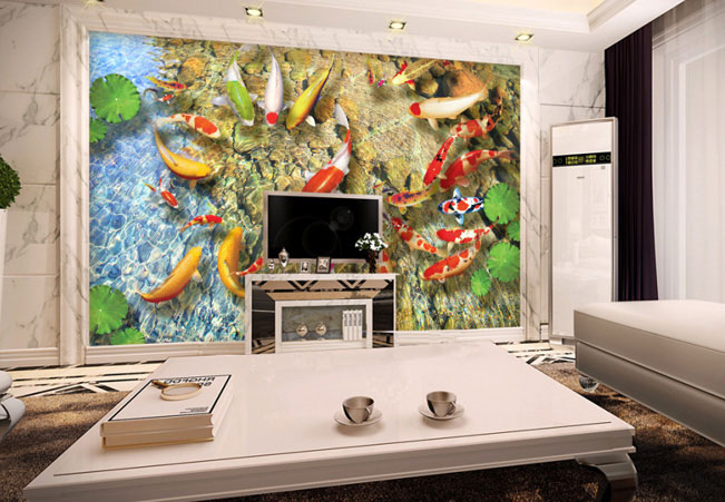 圣菲林地板 3D幻影-錦鯉聚財木地板裝修效果圖